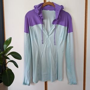 Lululemon Runbeam Hoodie 4 Aquamarine Power Purple UPF